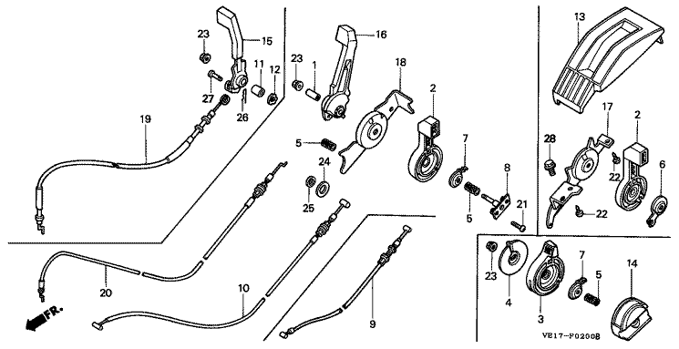 Honda HRB215K3-PXC – Throttle Cable | Lawn & turfcare machinery parts