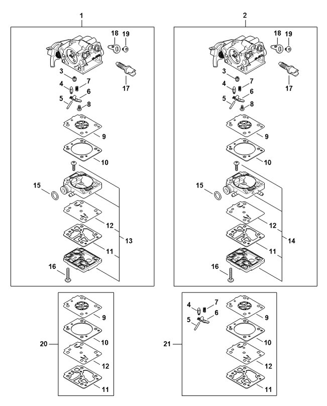Carburetor parts MS172
