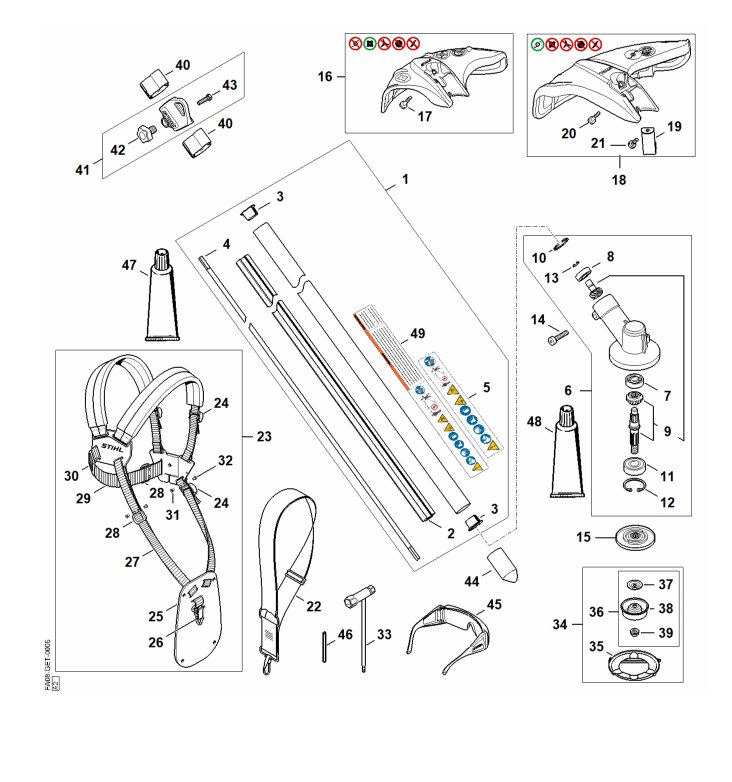 Drive tube assembly, Gear head, Deflector FSA120