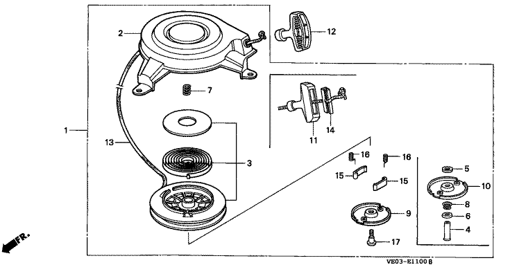 Honda HRB475-SXS – Recoil Starter | Lawn & turfcare machinery parts