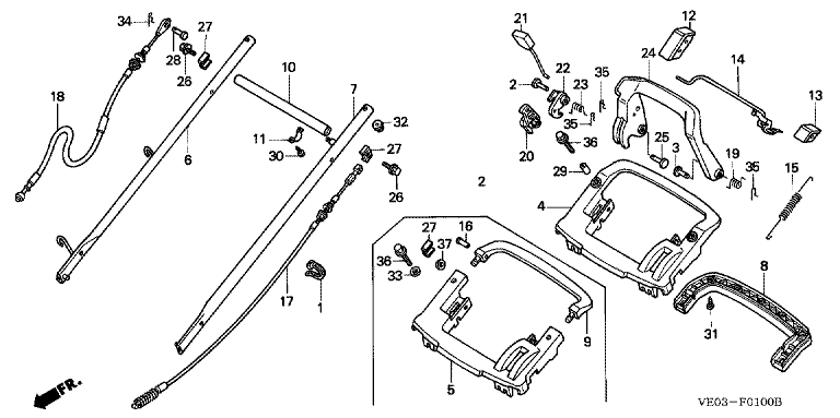 Honda HRB475K1-QXE – Handle Pipe | Lawn & turfcare machinery parts