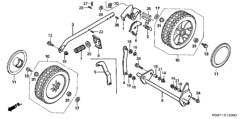 極美品　グレースコンチネンタル diagram Honda HRB476C-SXE – Front Wheel | Lawn & turfcare machinery parts