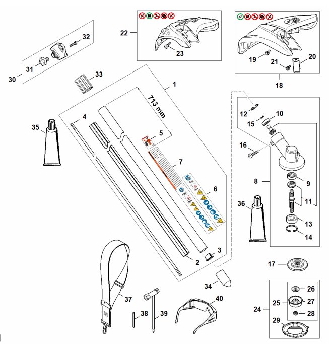Drive tube assembly, Gear head, Deflector FSA120R Drive tube assembly, Gear head, Deflector FSA120R
